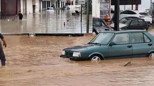 Ankara'da sağanak yağış sebebiyle dere taştı