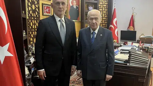 TFF Başkanı Hacıosmanoğlu MHP lideri Devlet Bahçeli'ye ziyaret etti