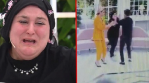 Esra Erol'da skandal anlar: Öfkeli adam canlı yayında karısını dövdü!