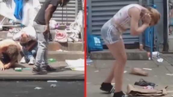 ABD'nin Pensilvanya eyaletinde korkunç görüntüler: Evsiz uyuşturucu bağımlılarının içler acısı hali kamerada!