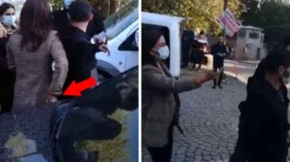 HDP milletvekilinden skandal hareket: El çabukluğuyla telefonu aldı!