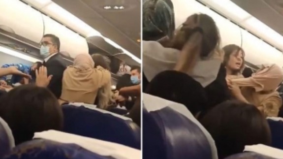 Önce kadınlar sonra erkekler: İstanbul seferini yapan uçakta büyük kavga!