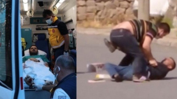 Kayseri'de tabancayla yaralanan doktorun saldırganı etkisiz hale getirmesi kamerada