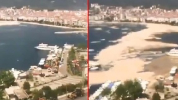 Deniz salyasının Marmara Denizi'ni kaplama anı 30 saniyelik bir hızlandırılmış video ile görüntülendi