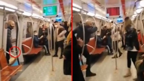 İstanbul metroda bu kadar da olmaz dedirtecek görüntüler: Genç kadına küfürler yağdırıp bıçakla saldırdı!