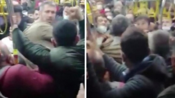 İETT otobüsü ringe döndü: Suriyeli çocukları kaldırmak istedi,  yumruklarla darbedildi!