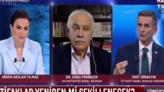 Canlı yayında gösterilen fotoğraflar Doğu Perinçek’i çileden çıkardı