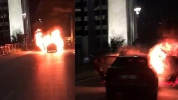 İstanbul'da İsrail'in saldırılarını protesto eden çift,  lüks araçlarını ateşe verdi!