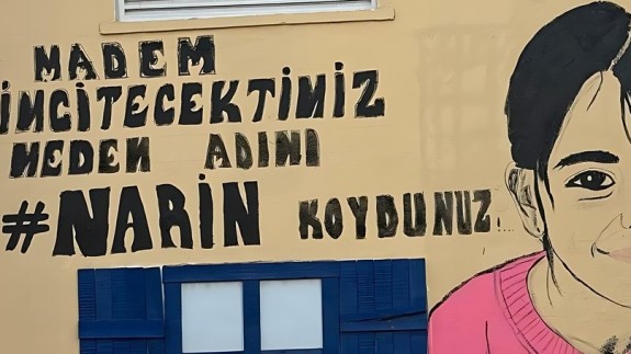 Duvara çizilen Narin Güran'ın portresi görenleri duygulandırdı