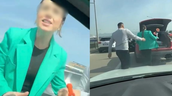 Trafikte yol vermeyen sürücüye scooterla saldırdı