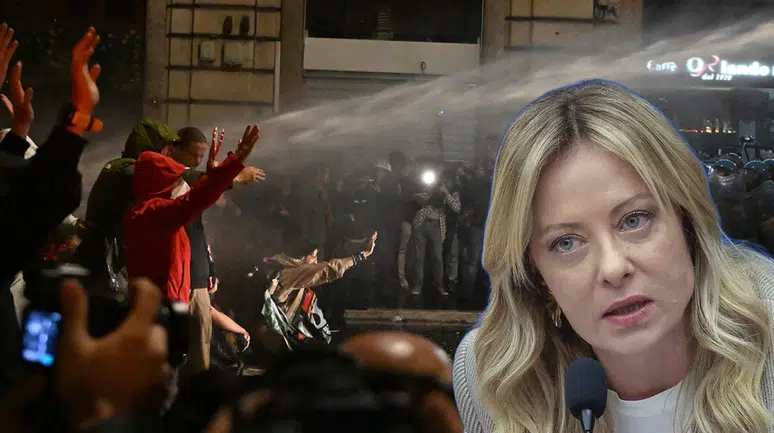 Roma'da protestoculara polis müdahalesi! Meloni'den açıklama