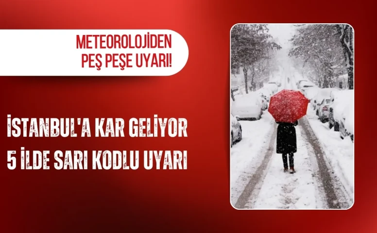 Meteoroloji’den Peş Peşe Uyarı Kar İstanbul’a Geliyor 5 İlde Sarı Kodlu Alarm