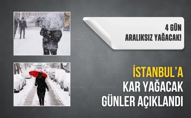 İstanbul'a lapa lapa kar geliyor! 4 gün aralıksız yağacak