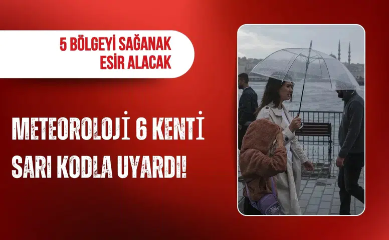 Meteoroloji 6 il için sarı kod yayımladı, 5 bölgede yağış bekleniyor