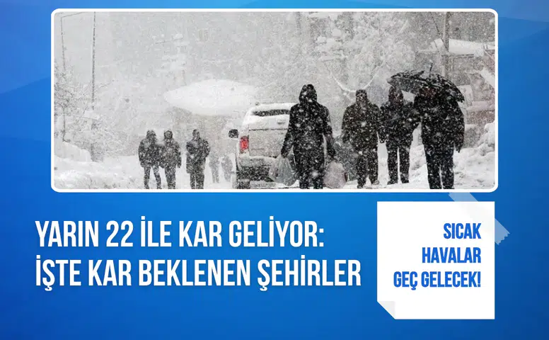 Yarın 22 ile kar geliyor: İşte kar beklenen şehirler
