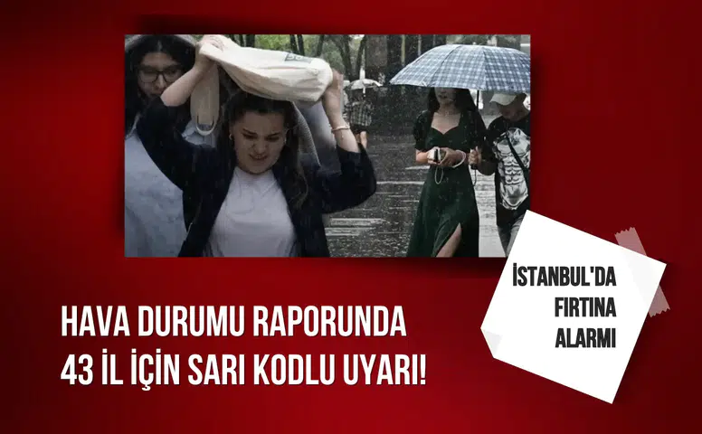 Meteoroloji'den 43 ile sarı kodlu yağış uyarısı