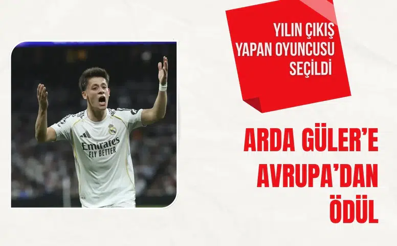 Arda Güler, Şampiyonlar Ligi'nde "Yılın Çıkış Yapan Oyuncusu" seçildi