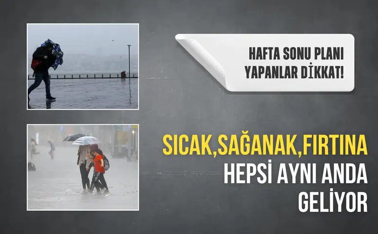 Hafta sonu planı yapanlar dikkat! Sıcak, sağanak, fırtına hepsi aynı anda geliyor