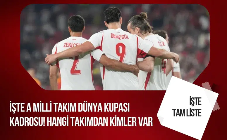 A Milli Takım’ın Dünya Kupası kadrosu netleşti: İşte kulüplere göre dağılım