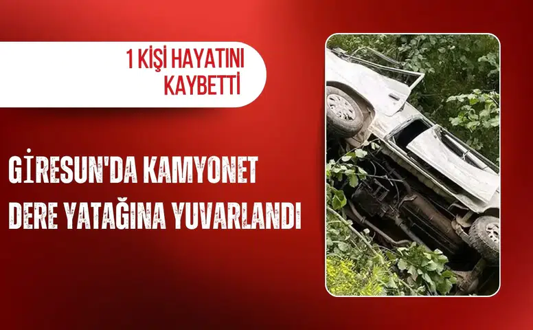 Giresun'da kamyonet dere yatağına yuvarlandı: 1 kişi hayatını kaybetti