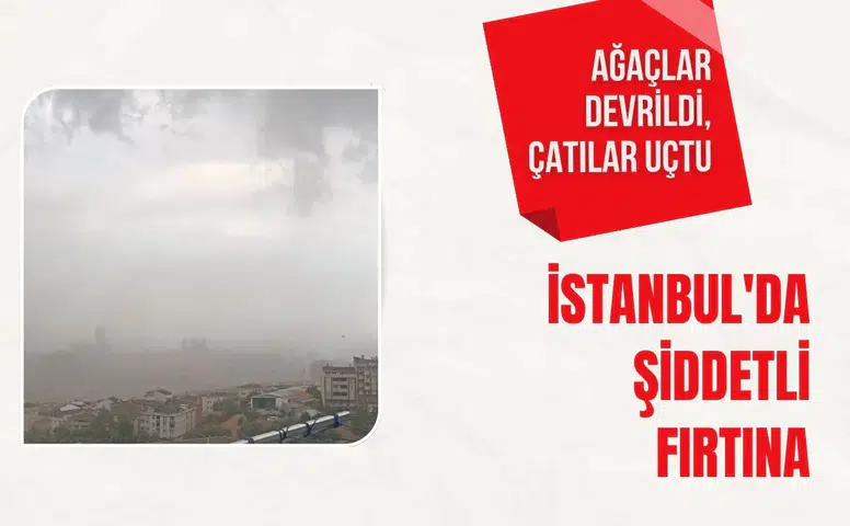 İstanbul'da şiddetli fırtına: Ağaçlar devrildi, çatılar uçtu