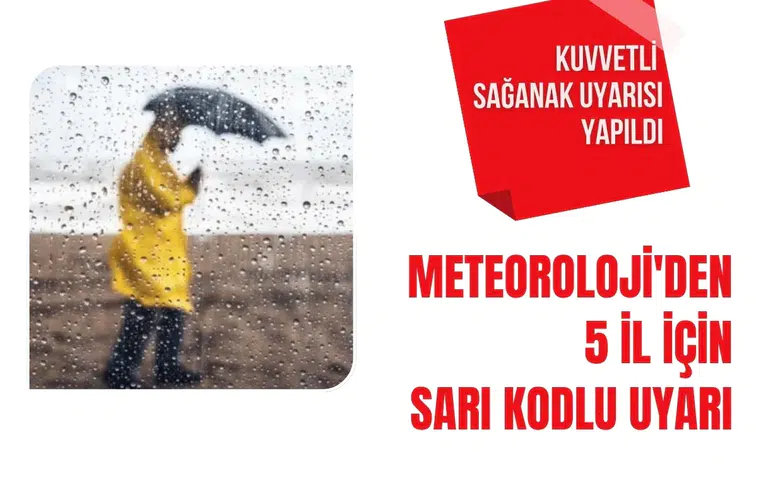 Meteoroloji'den 5 il için sarı kodlu uyarı