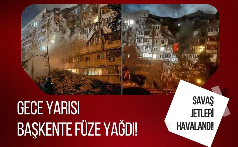 Gece yarısı Kiev'e füze yağdı! 3 kişi öldü, 7 kişi yaralandı