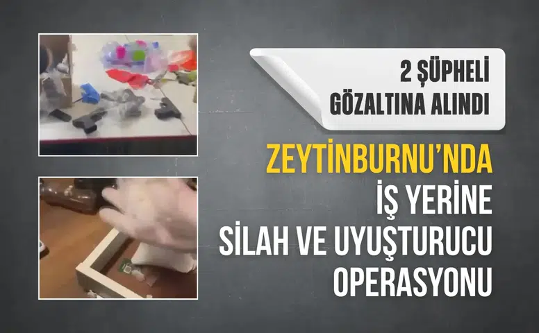 Zeytinburnu'nda iş yerine operasyon: 100 ruhsatsız tabanca ve uyuşturucu ele geçirildi