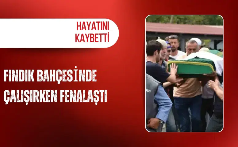 Fındık bahçesinde çalışırken fenalaştı: Hayatını kaybetti