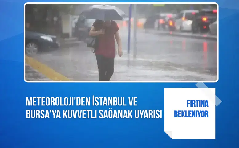 Meteoroloji'den İstanbul ve Bursa'ya kuvvetli sağanak uyarısı