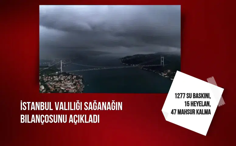 İstanbul Valiliği sağanağın bilançosunu açıkladı: 1277 su baskını, 15 heyelan, 47 mahsur kalma