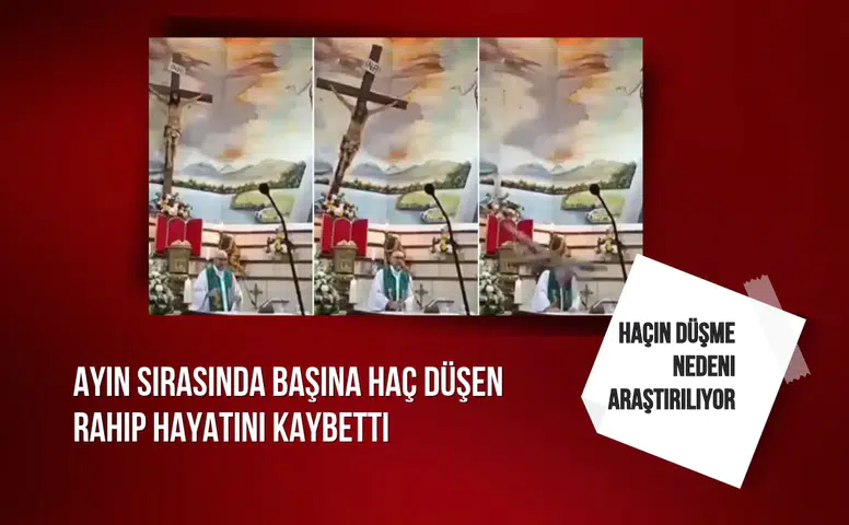 Canlı yayınlanan ayin sırasında başına haç düşen rahip hayatını kaybetti