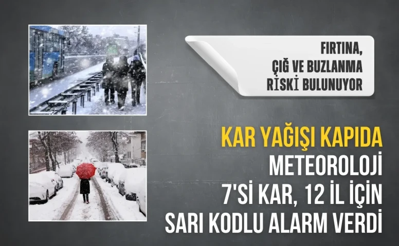 Kar yağışı kapıda! Meteoroloji 7'si kar, 12 il için sarı kodlu alarm verdi