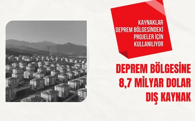 Deprem bölgesine 8,7 milyar dolar dış kaynak