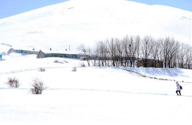 Bu köy adının hakkını veriyor: Evler,  ahırlar hatta ağaçlar bile kara gömüldü 11