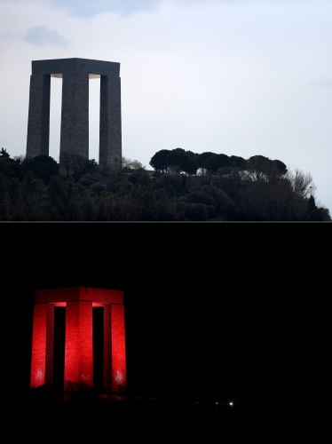 Çanakkale Şehitler Abidesi'nde gece-gündüz aynı karede 3
