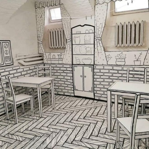 10 kilo boya kullanıldı! Bu kafeye gidenin gerçeklik algısı altüst oluyor 8