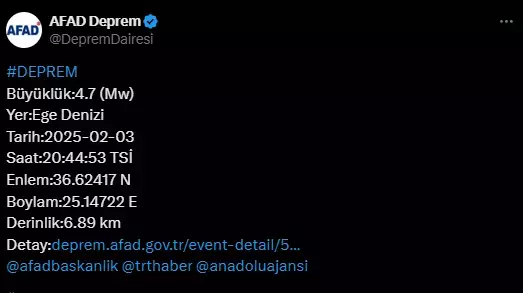 Ege Denizi Nde 4 7 Buyuklugunde Deprem 18332414 6782 M